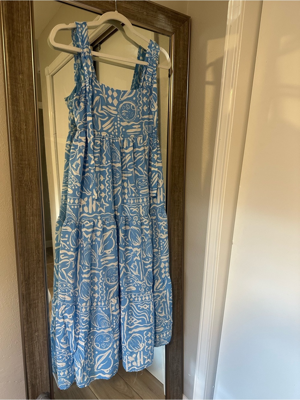 Blu Pepper Blue and White Printed Beach Sundress